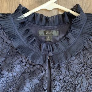 J. Crew blouse with lace sleeveless Navy/Small